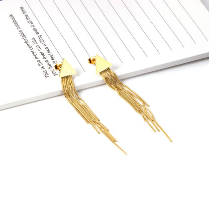 Angular Chain Veil Drop Earrings