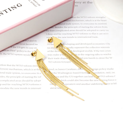 Angular Chain Veil Drop Earrings
