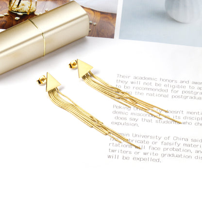 Angular Chain Veil Drop Earrings