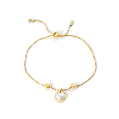 Dainty Pearl Heart Bracelet